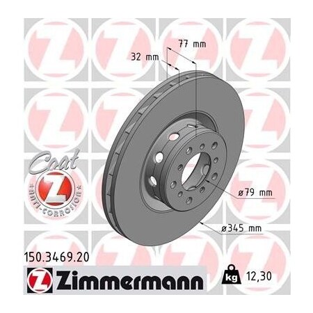 Zimmermann Brake Disc - Standard/Coated, 150346920 150346920
